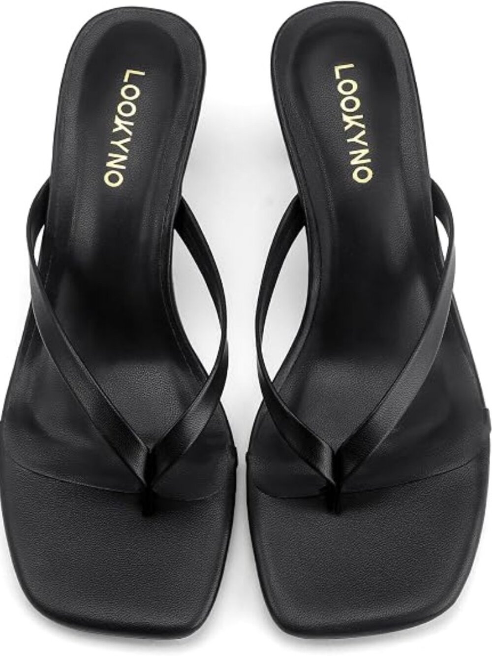 Kitten Heels Flip Flop Thong Sandals 2.5-Inch Low Heeled Square Open Toe Sandals